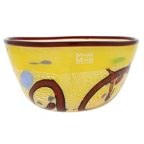 GlassOfVenice Murano Glass Modern Art Bowl - Yellow
