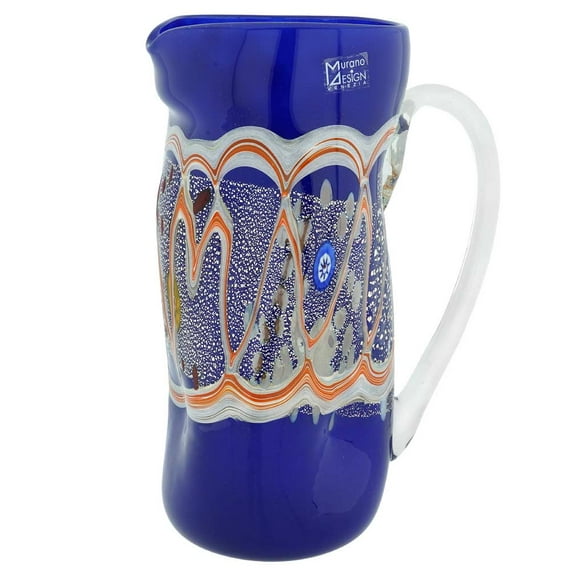 GlassOfVenice Murano Glass Modern Art Carafe - Blue