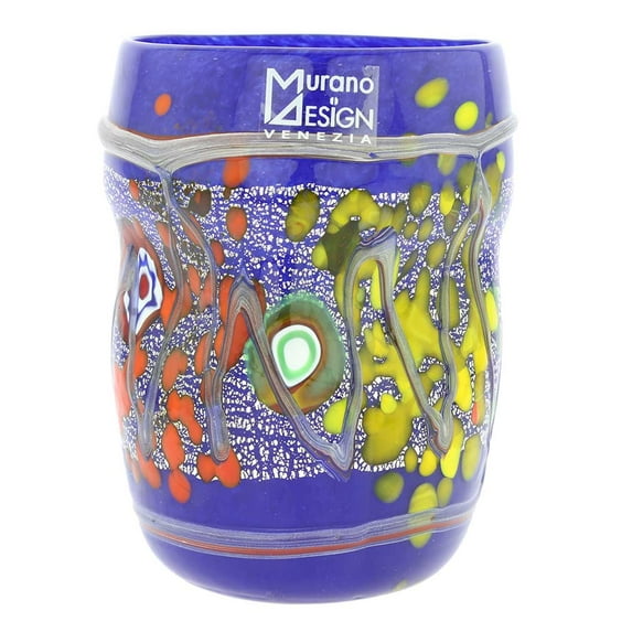 GlassOfVenice Murano Glass Modern Art Tumbler - Blue
