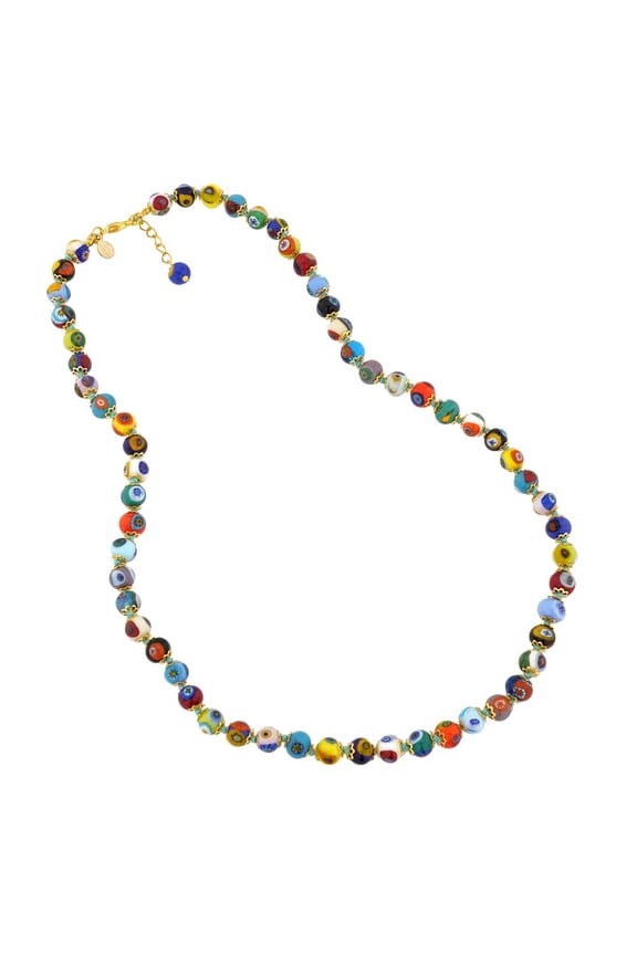 Murano Glass Mosaic Long Necklace - Multicolor