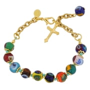 GlassOfVenice Murano Glass Mosaic Rosary Bracelet - Multicolor