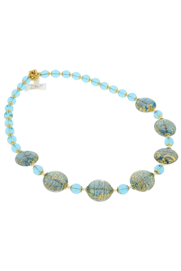 Murano Glass Necklace Ca D'Oro - Aqua