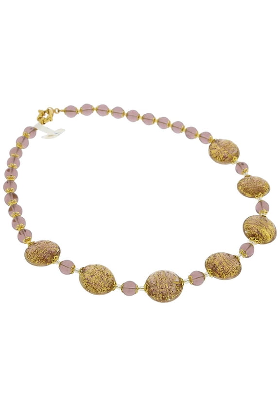 Murano Glass Necklace Ca D'Oro - Purple