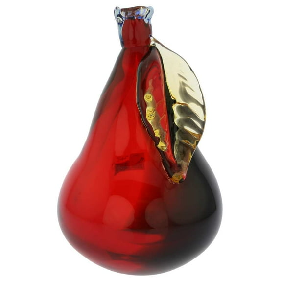 GlassOfVenice Murano Glass Pear - Red Blue Amber