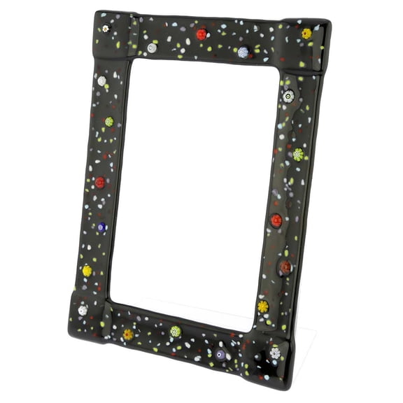 GlassOfVenice Murano Glass Photo Frame Pantalon 4X6 Inch - Black