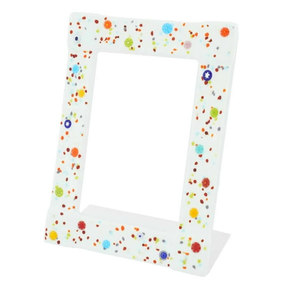 GlassOfVenice Murano Glass Photo Frame Pantalon 4X6 Inch - White