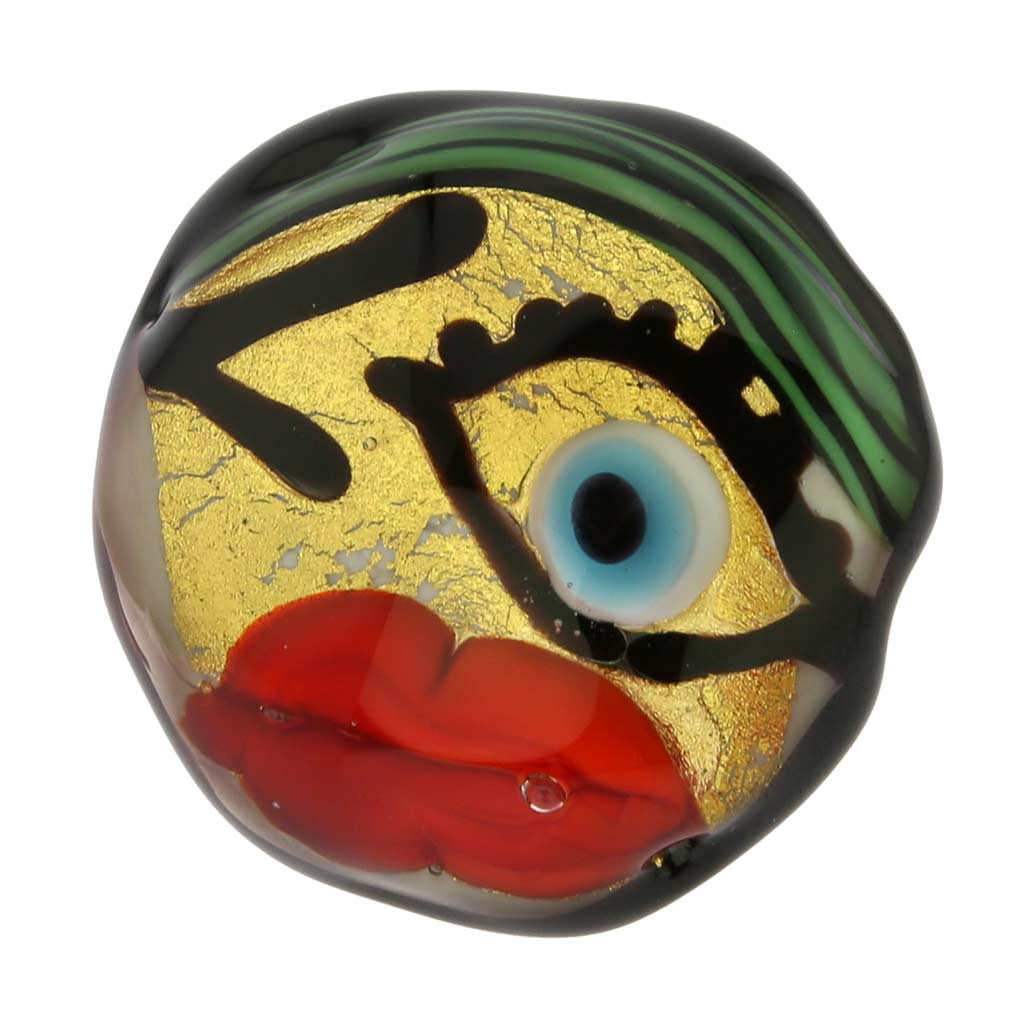 GlassOfVenice Murano Glass Picasso Face Ring