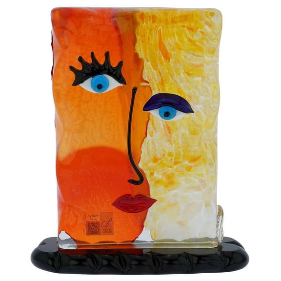 GlassOfVenice Murano Glass Picasso Head Of A Woman Rectangular