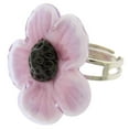 thumbnail image 1 of GlassOfVenice Murano Glass Purple Flower Adjustable Ring, 1 of 5