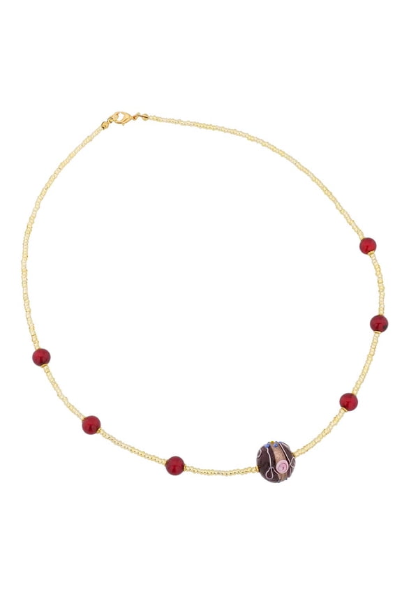 Murano Glass Rialto Necklace - Ruby Red