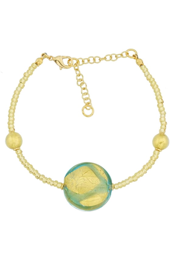 Murano Glass Royal Aquamarine Circle Bracelet