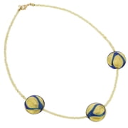 GlassOfVenice Murano Glass Royal Blue Circles Necklace