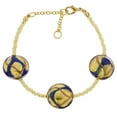 thumbnail image 1 of GlassOfVenice Murano Glass Royal Bracelet - Blue Waves Gold, 1 of 4