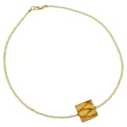 GlassOfVenice Murano Glass Royal Cognac Square Necklace