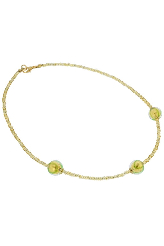 Murano Glass Royal Green Balls Necklace