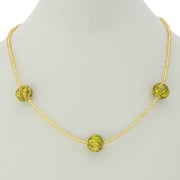 GlassOfVenice Murano Glass Royal Herb Green Balls Necklace