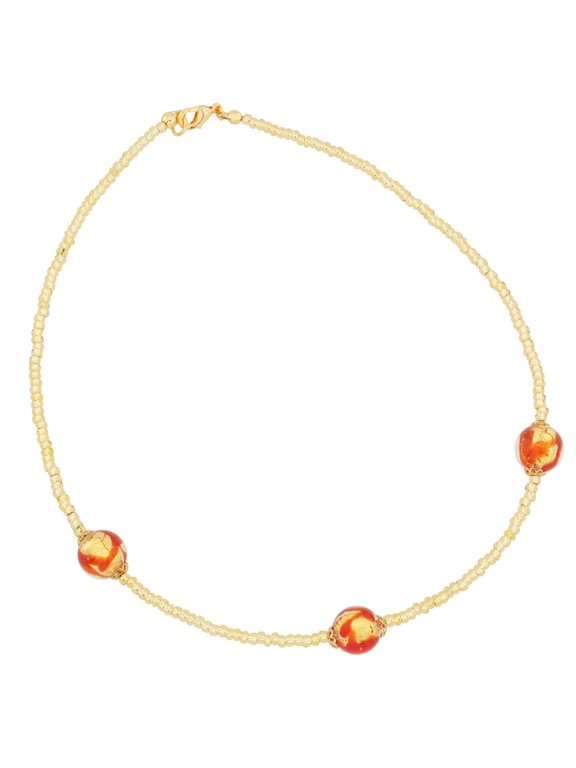 Murano Glass Royal Red Balls Necklace