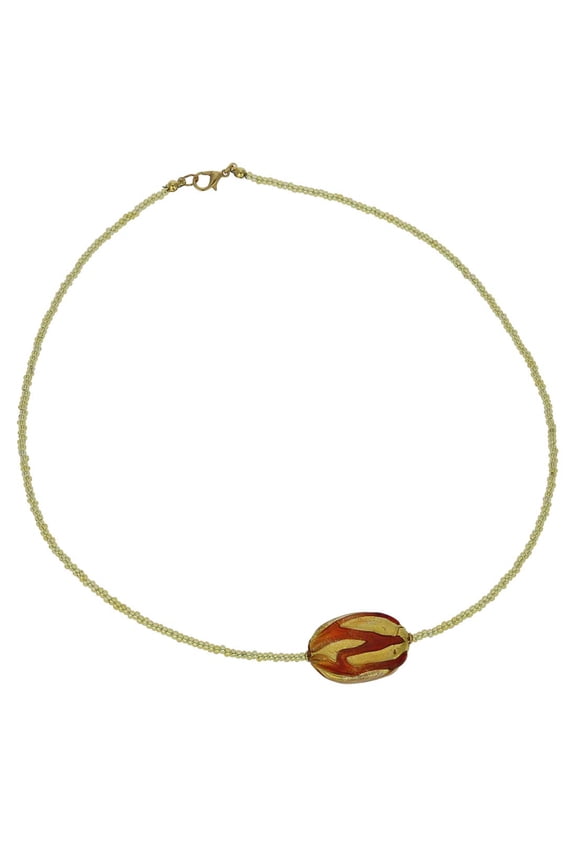 Murano Glass Royal Red Oval Necklace