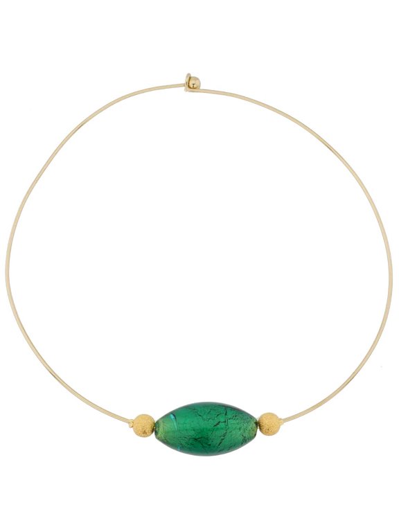 Murano Glass Ruby Aqua Gold Ca D'oro Choker Necklace