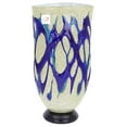 thumbnail image 1 of GlassOfVenice Murano Glass Silver Vase - Blue Web, 1 of 6