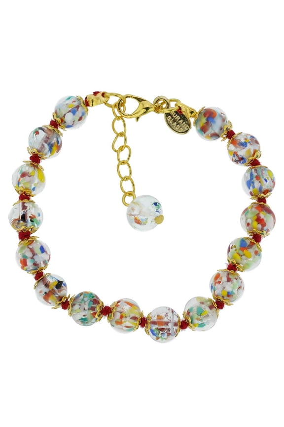 Murano Glass Sommerso Bracelet - Multicolor Confetti