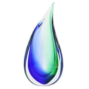 GlassOfVenice Murano Glass Sommerso Wave Vase - Green Blue