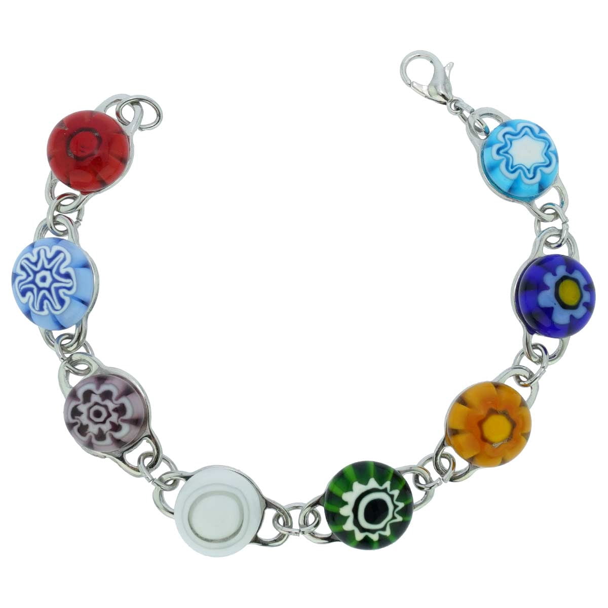 GlassOfVenice Bracciale Lauretta Millefiori in vetro di Murano - Blu