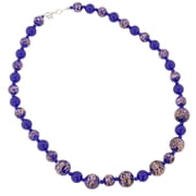 GlassOfVenice Murano Glass Starlight Necklace - Navy Blue