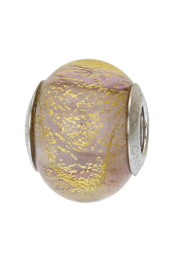 Murano Glass Sterling Silver Ca D'Oro Purple Charm Bead