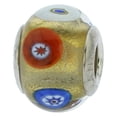 thumbnail image 1 of GlassOfVenice Murano Glass Sterling Silver Millefiori Mosaic Gold Charm Bead, 1 of 6
