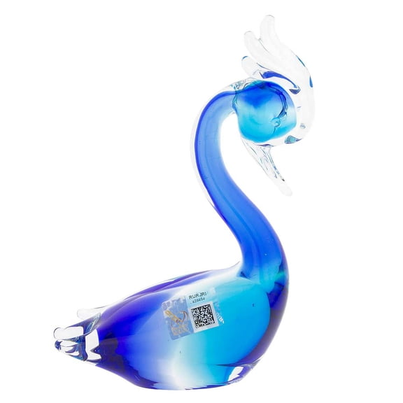GlassOfVenice Murano Glass Swan - Aqua Blue