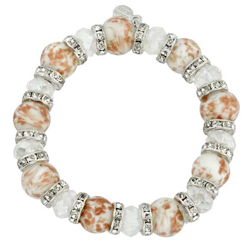 GlassOfVenice Bracciale Elasticizzato Murano Symphony, Perle In Vetro Di Murano Autentico, Multicolore