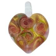 GlassOfVenice Murano Glass Tender Heart Pendant - Multicolor Swirl