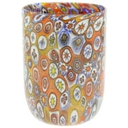 GlassOfVenice Murano Glass Tumbler - Golden Quilt Millefiori