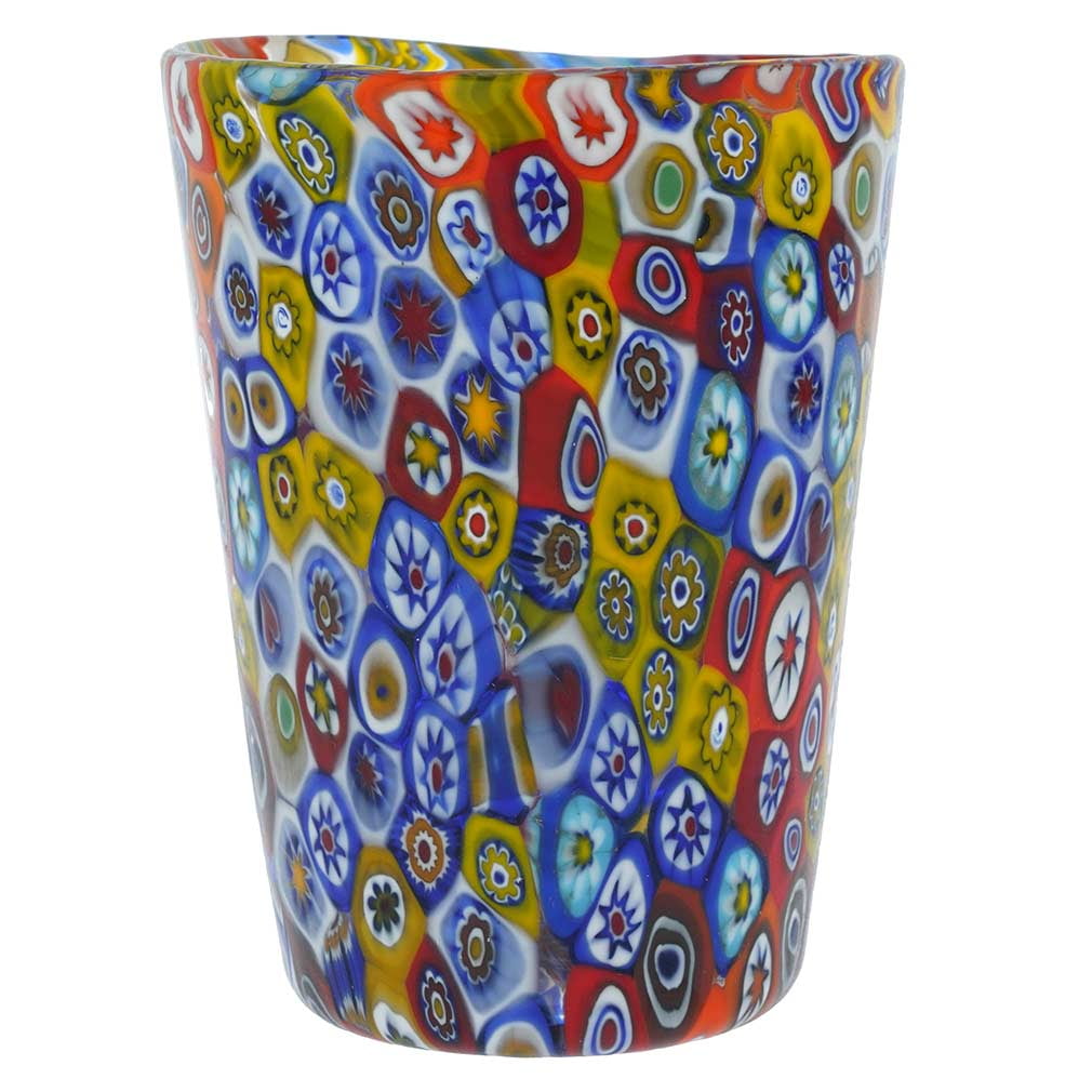 Glass Of Venice Murano Glass Millefiori Shot Glass – Multicolor Handmade In Italy, Authentic Murano Glass