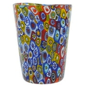 GlassOfVenice Murano Glass Tumbler - Multicolor Millefiori
