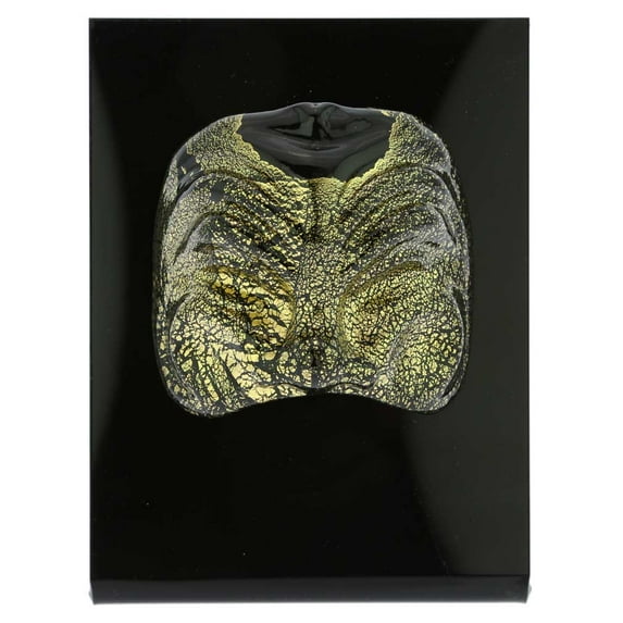 GlassOfVenice Murano Glass Venetian Carnival Mask - Black Bauta