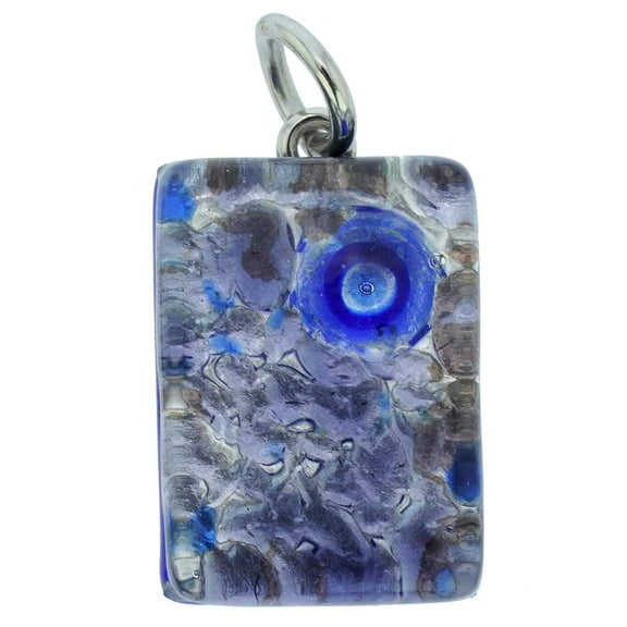 GlassOfVenice Murano Glass Venetian Reflections Rectangular Pendant - Periwinkle