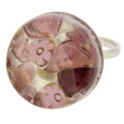 GlassOfVenice Murano Glass Venetian Reflections Ring - Round With Adjustable Band