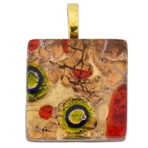 GlassOfVenice Murano Glass Venetian Reflections Square Pendant
