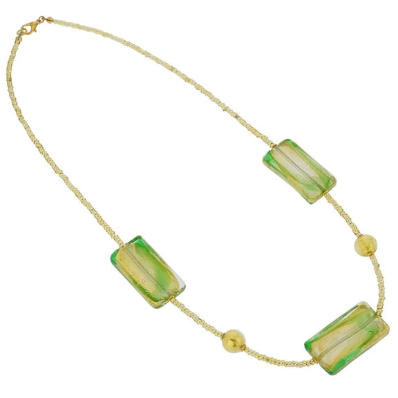 GlassOfVenice Royal Green Rectangles Necklace