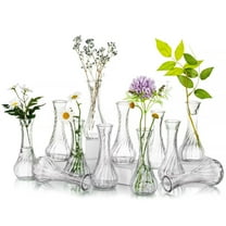 Glasseam 6 inch Small Glass Bud Vases for Flowers Set of 12 Bulk Skinny Vase for Wedding Table centerpiece