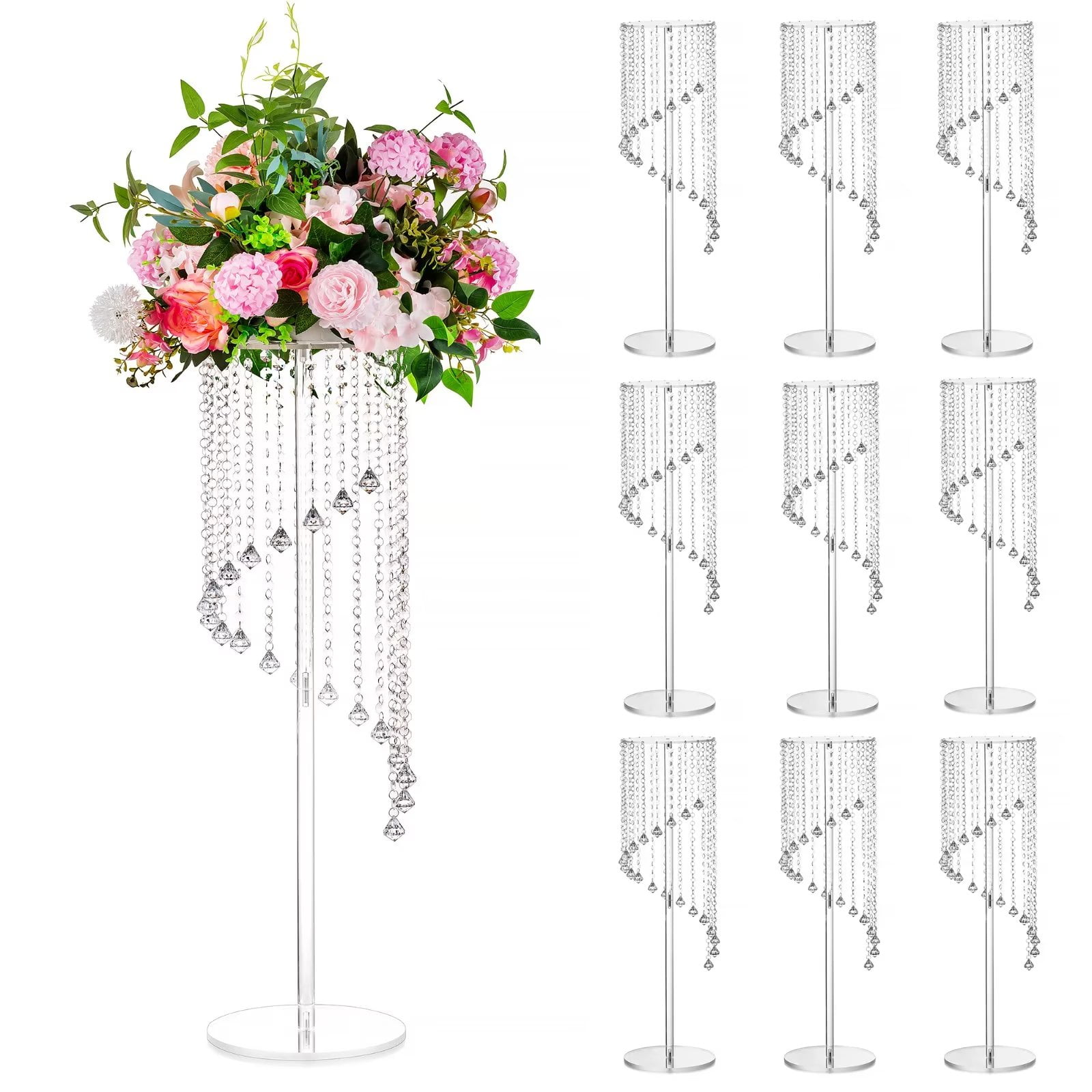 Glasseam Acrylic Vase Centerpiece Table Decoration 10pcs 31.5" Tall