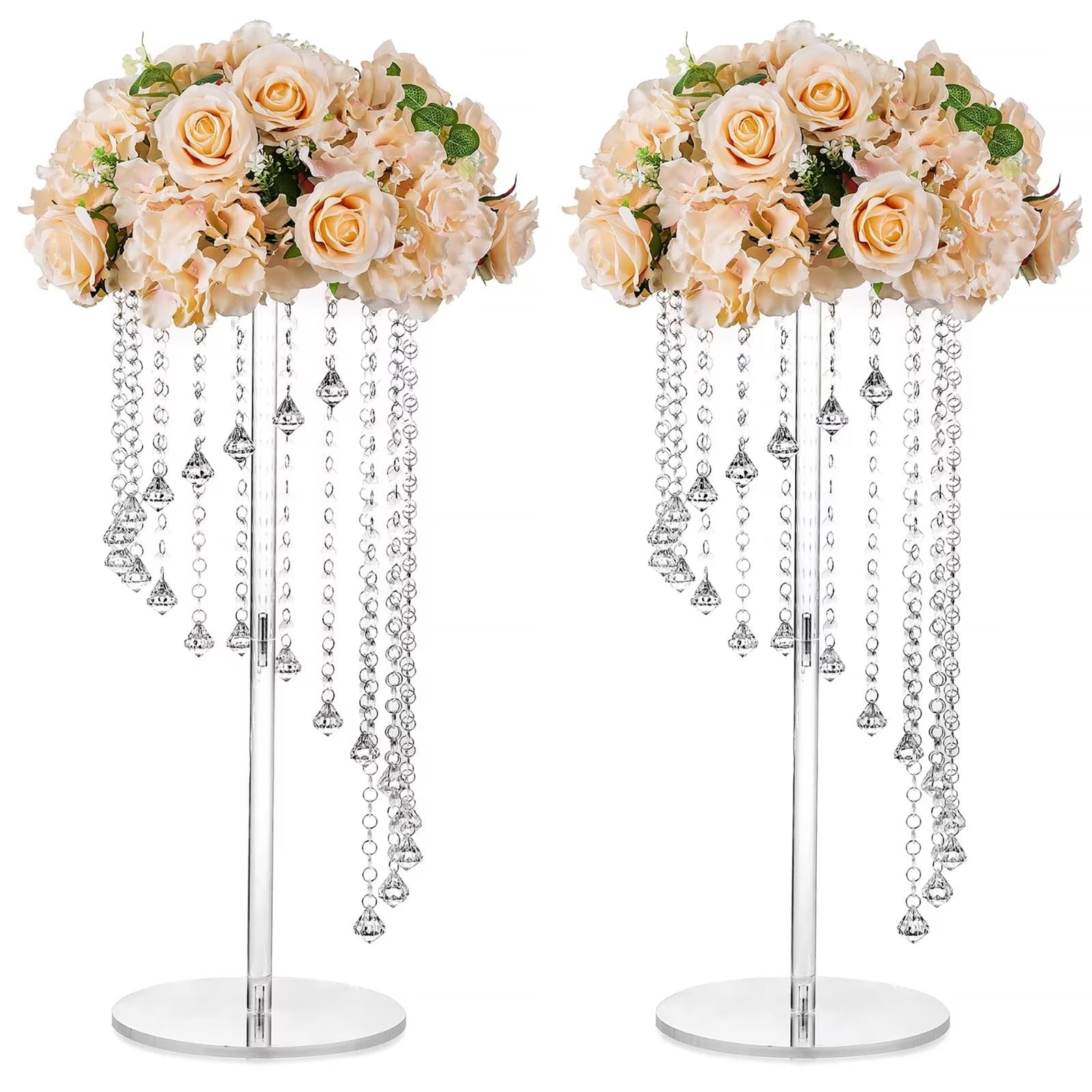 Glasseam Acrylic Vase Centerpiece Table Decoration 2pcs 23.6" Tall