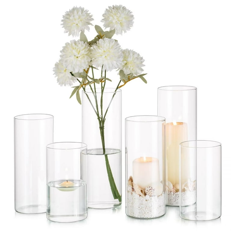 Glasseam Glass Cylinder Vase in Bulk for Wedding Centerpieces 3.3