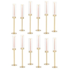 VGEUNA 12 Pieces Bent Glass Candle Bobeches, Candle Rings, Bobeches for Candlestick Holders (Scallop)