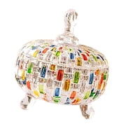 AOOOWER Colorful Glass Jar With Lid Jewelry Box,Buffet Biscuit Containers Decorative Jar