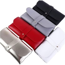 Glasses Case, Eyeglass Case, Black Soft PU Leather Glasses Case Keep Your Glasses from Scratch and Dusty, Compact Size Portable Glasses Case Fits Most Eyeglass and Sunglasses