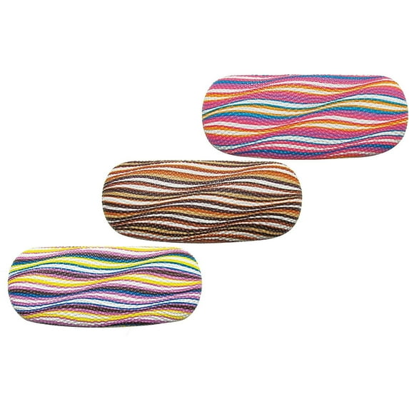 Glasses Case For Men & Women, Bumpy Hard Shell Eyeglass Case, Colorful Waves, Purple