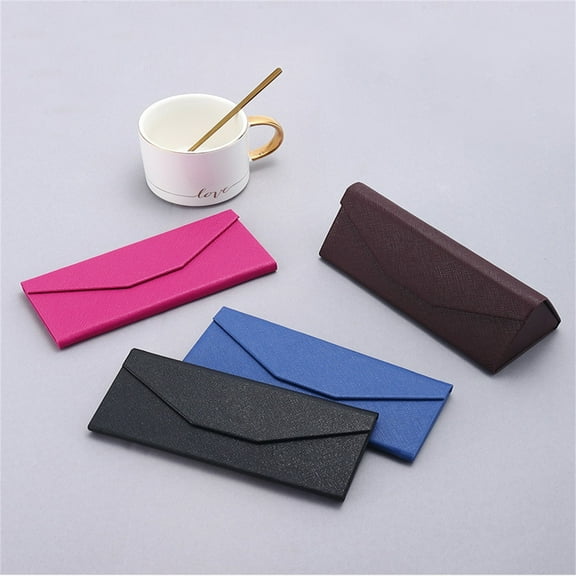 Glasses Case for Men and Women - Magnetic Folding Hard Shell Sunglass Holder - Inspired by Solid Color
